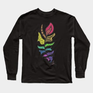 Rainbow Feather Long Sleeve T-Shirt